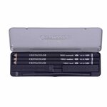 Set de poche 7 crayons d'artiste imperméables pour esquisses - noir brillant