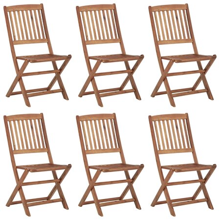 vidaXL Chaises pliables d'extérieur 6 Pièces Bois d'acacia solide