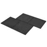 vidaXL Carreau de protection anti-chute 6Pièces Caoutchouc 50x50x3cm Noir