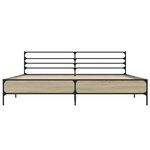 vidaXL Cadre de lit chêne sonoma 200x200 cm bois d'ingénierie et métal