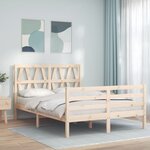 vidaXL Cadre de lit avec tête de lit 140x200 cm bois massif