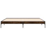 vidaXL Cadre de lit chêne fumé 180x200 cm bois d'ingénierie et métal