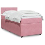 vidaXL Sommier à lattes de lit avec matelas Rose 90x190 cm Velours