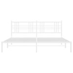 vidaXL Cadre de lit métal avec tête de lit blanc 183x213 cm