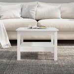 vidaXL Table basse Blanc 55x55x40 cm Bois massif de pin