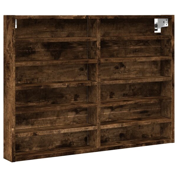 vidaXL Armoire à vitrine chêne fumé 80x8 5x58 cm bois d'ingénierie