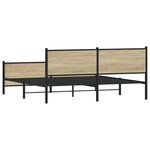 vidaXL Cadre de lit en métal sans matelas chêne sonoma 200x200 cm