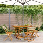vidaXL Chaises de jardin pliantes lot de 4 beige rotin et bois massif