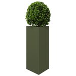 vidaXL Jardinières 2 Pièces vert olive triangulaire 40x34 5x70 cm acier