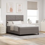 vidaXL Lit à ressorts avec matelas taupe 140x200 cm en tissu
