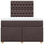 vidaXL Sommier à lattes de lit et matelas marron foncé 120x190cm tissu