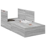 Cadre de lit de rangement vidaXL Gris Sonoma 100x200 cm