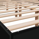 vidaXL Cadre de lit noir 135x190 cm bois d'ingénierie et métal