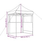 vidaXL Tente de réception pliable escamotable 2 parois latérales noir