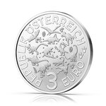 Pièce de monnaie 3 euro Autriche 2022 – Pachycephalosaure