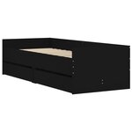 vidaXL Cadre de lit avec tiroirs noir 90x190 cm