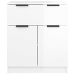 vidaXL Buffet Blanc brillant 60x30x70 cm Bois d'ingénierie