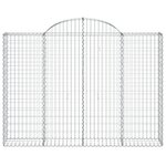 vidaXL Paniers à gabions arqués 13 Pièces 200x30x140/160 cm Fer galvanisé