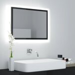 vidaXL Miroir LED de salle de bain Gris brillant 60x8 5x37cm Acrylique