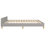 vidaXL Cadre de lit avec tête de lit Gris clair 160x200 cm Tissu