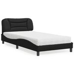 vidaXL Lit avec matelas noir 100x200 cm similicuir