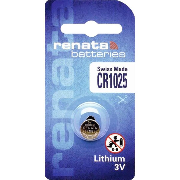 Blister de 1 Pile bouton lithium CR1025 3V 30 mAh RENATA