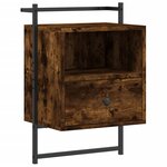 vidaXL Table de chevet murale 2 Pièces chêne fumé 40x30x61 cm