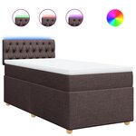vidaXL Sommier à lattes de lit avec matelas Marron foncé 90x200 cm
