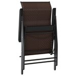 vidaXL Chaises pliables de jardin lot de 2 marron résine tressée