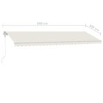 vidaXL Auvent automatique sur pied 600x300 cm Crème