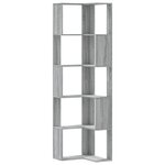 vidaXL Bibliothèque d'angle à 5 niveaux sonoma gris bois d'ingénierie