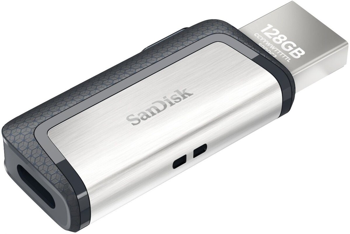 Clé USB Sandisk Ultra Dual Drive USB type C/A 64Go (Gris) - La Poste