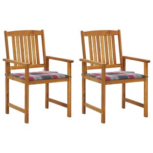 vidaXL Chaises de jardin avec coussins 2 Pièces Bois d'acacia massif