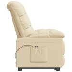 vidaXL Fauteuil inclinable électrique Crème Tissu