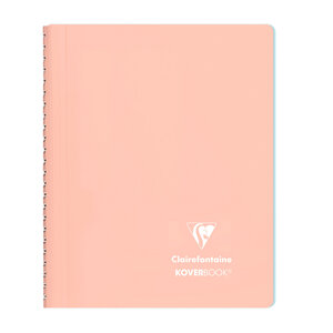 Cahier spirale clairefontaine koverbook blush a5 14 8 x 21 cm - petits carreaux - 160 pages - lot de 5