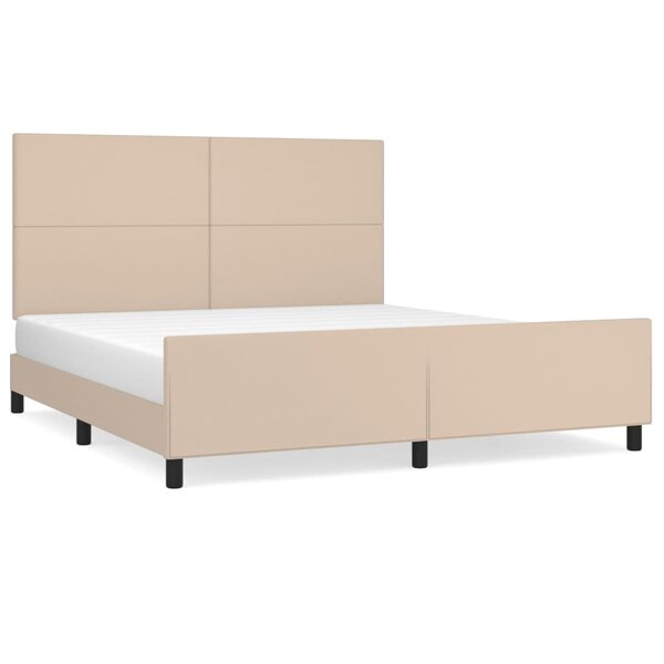 vidaXL Cadre de lit avec tête de lit Cappuccino 160x200 cm Similicuir