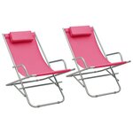 vidaXL Chaises à bascule 2 Pièces Acier Rose