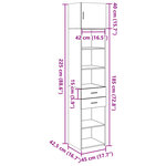 vidaXL Armoire de rangement mince sonoma gris 45x42 5x225 cm