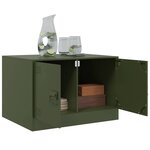 vidaXL Table basse vert olive 67x50x44 cm acier