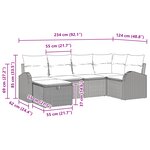 vidaXL Ensemble de Canapé de Jardin 6 Pièces avec Coussins Beiges en Rattan Poly