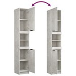 vidaXL Armoire de salle de bain gris béton 32x34x188 5 cm