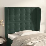 vidaXL Tête de lit avec oreilles Vert foncé 83x23x118/128 cm Velours