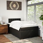 vidaXL Sommier à lattes de lit avec matelas noir 120x190 cm similicuir