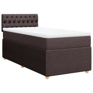 vidaXL Sommier à lattes de lit avec matelas Marron foncé 100x200 cm
