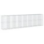 vidaXL Panier gabion avec couvercle 750x100x200 cm fer galvanisé