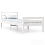 vidaXL Cadre de lit Blanc Bois massif 100x200 cm
