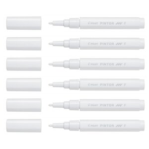 Marqueur à pigment PINTOR pointe ogive fine blanc x 6 PILOT