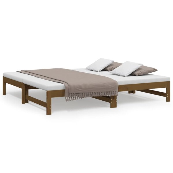 vidaXL Lit coulissant Marron miel 2x(90x190) cm Bois de pin massif