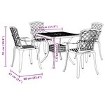 vidaXL Ensemble à manger de jardin 5 Pièces blanc aluminium coulé