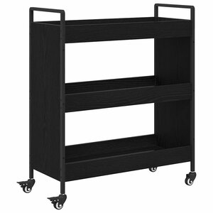 vidaXL Chariot de cuisine Chêne noir 70 x 30 x 82 cm Bois d'ingénierie